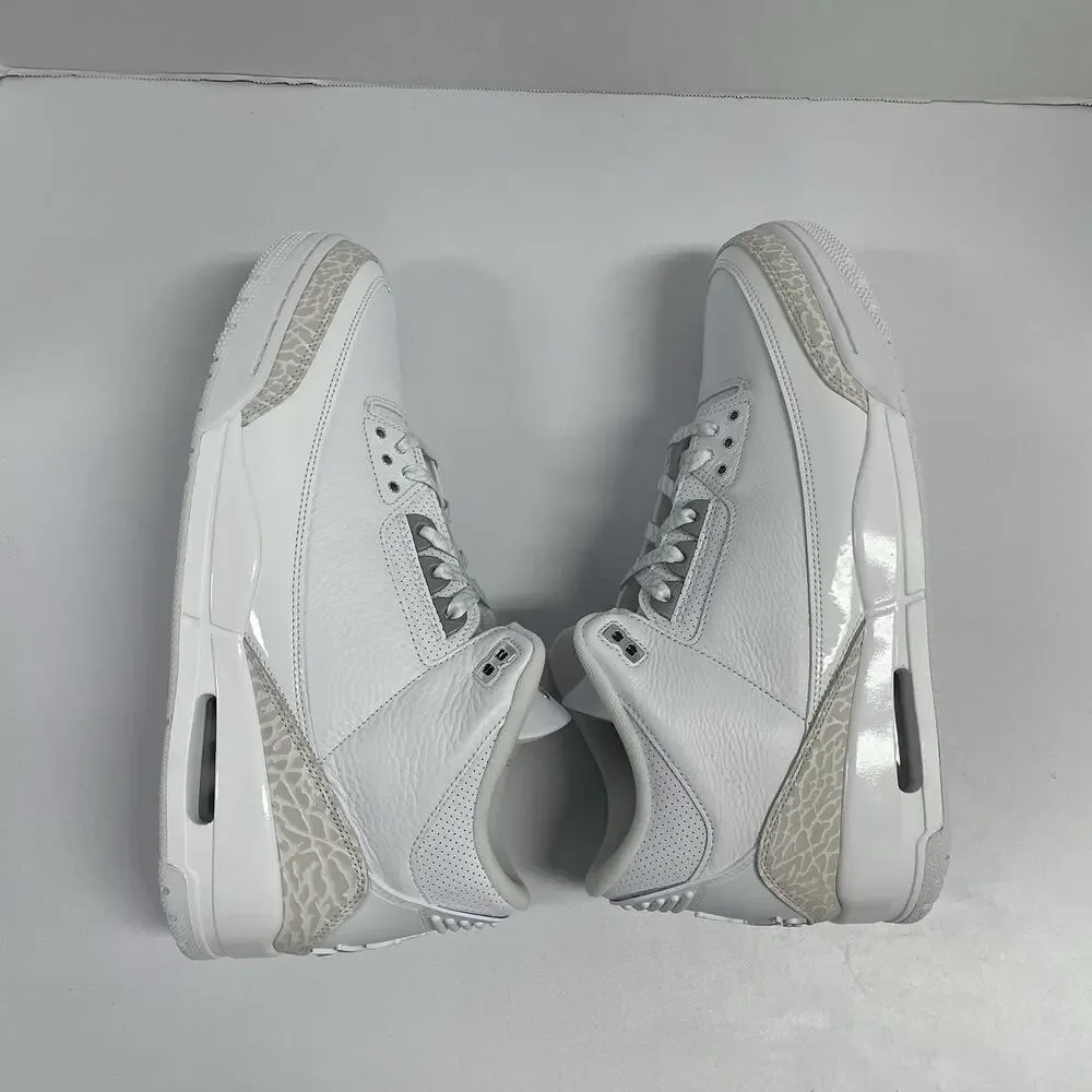 Air Jordan 3 Retro 'Pure Money' 2025 CT8532 111 Size 13 White Leather Sneakers